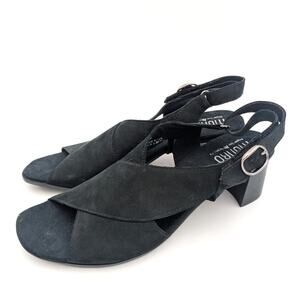 Munro Laine Block Heel Sandal Women's Crisscross Strap Black Size US9 EU40